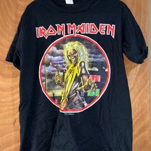 Black Iron Maiden band tee shirt